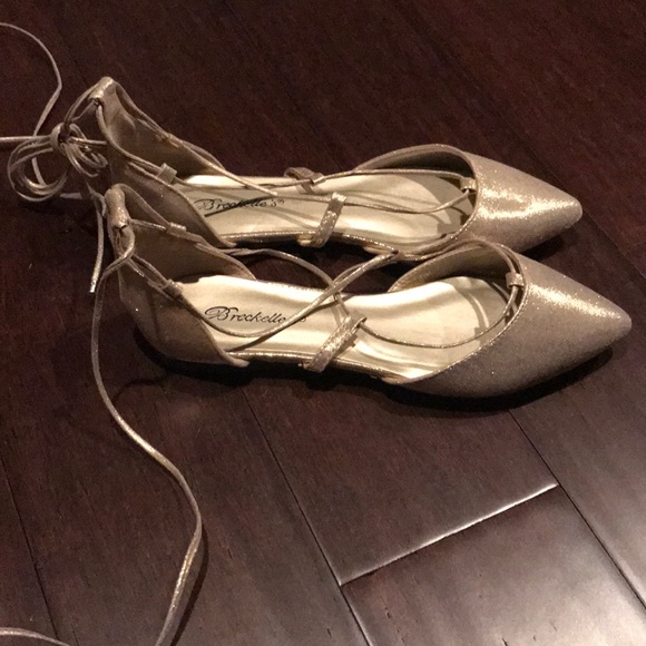 Breckelles Shoes - gold lace up pointed toe shoes Breckelles Shoes - gold lace up pointed toe shoes